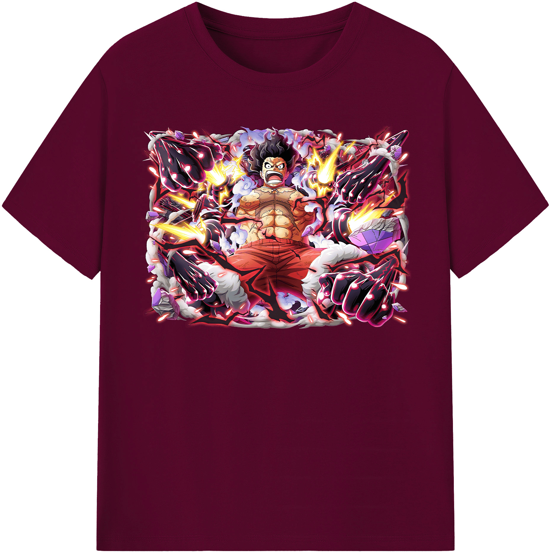 ワンピース モンキー・D・ルフィ ONE PIECE Monkey D. Luffy レディースカジュアルプリントTシャツ（綿100％）